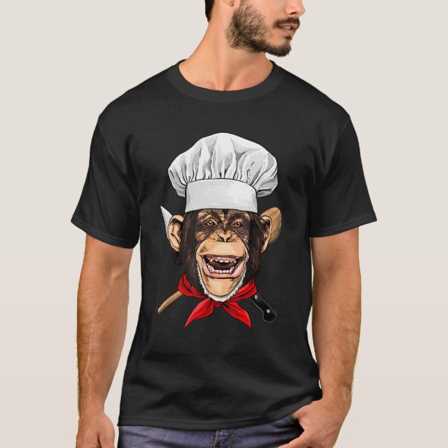 Camiseta Restaurant Monkey Chef Cook Culinary Kitchen Cooki (Anverso)
