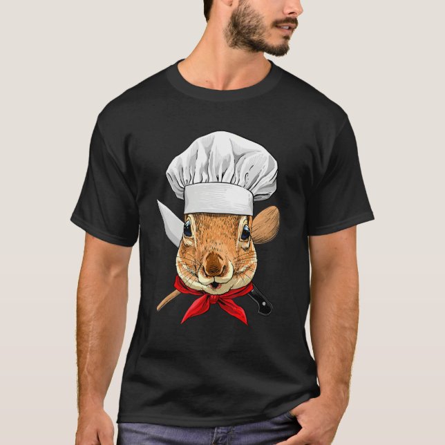 Camiseta Restaurant Squirrel Chef Cook Kitchen Cooking  Rod (Anverso)