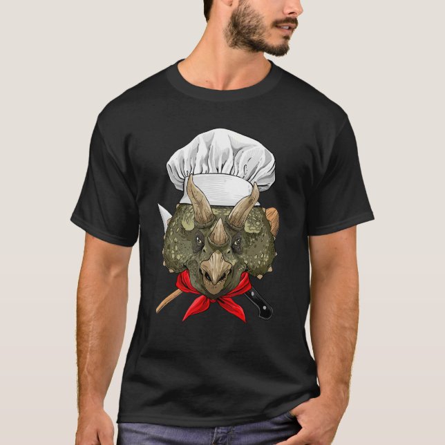 Camiseta Restaurant Triceratops Chef Cook Kitchen Cooking   (Anverso)