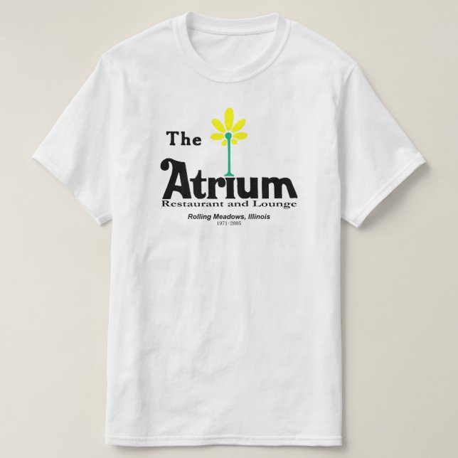 Camiseta Restaurante Atrium, Rolling Meadows, IL (Diseño del anverso)