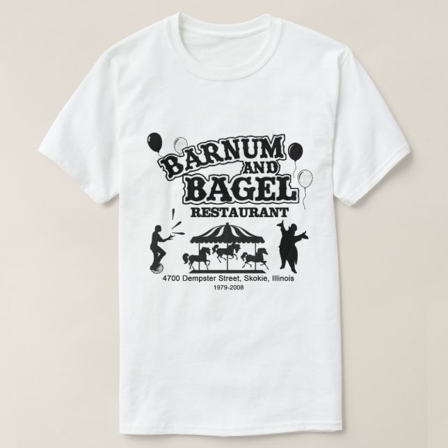 Camiseta Restaurante Barnum y Bagel, Skokie, Illinois (Diseño del anverso)