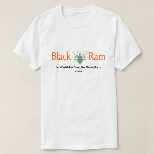 Camiseta Restaurante Black Ram, Des Plaines, Illinois (Diseño del anverso)