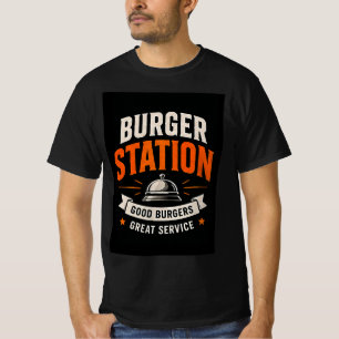 Camiseta 🍔 Restaurante Burger Station Equipo de Cocina 🍟