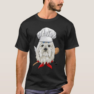 Camiseta Restaurante Chef maltés Cocinar Cocina Perro malté