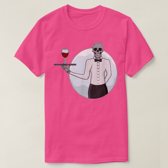 Camiseta Restaurante Diner Drink Server Waitress Skull Wait (Diseño del anverso)