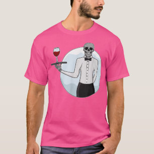 Camiseta Restaurante Diner Drink Server Waitress Skull Wait