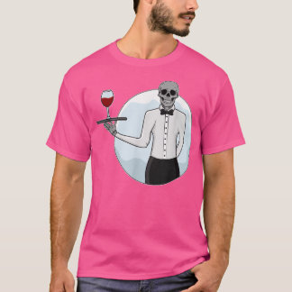 Camiseta Restaurante Diner Drink Server Waitress Skull Wait