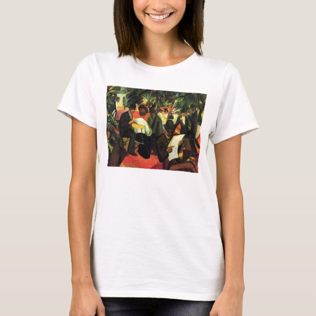 Camiseta Restaurante Garden por August Macke. Arte de vinta (Anverso)