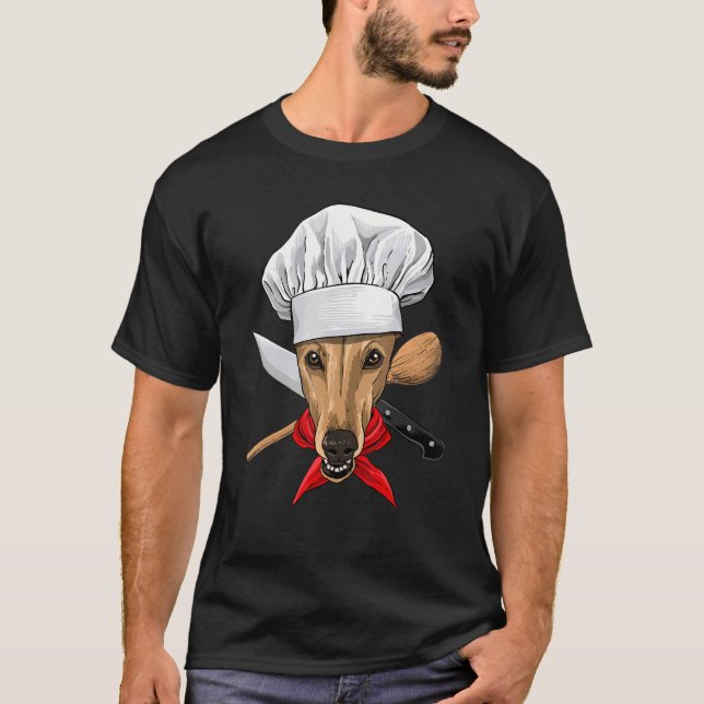 Camiseta Restaurante Greyhound Chef Cocina Cocina Mascota P (Anverso)