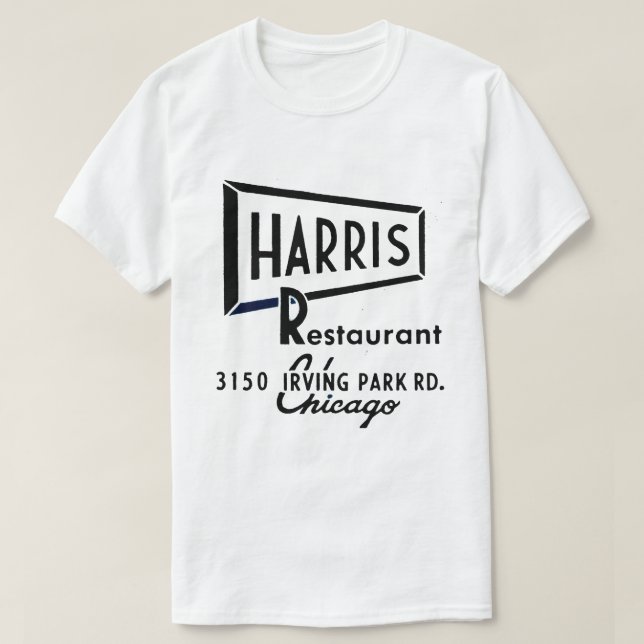 Camiseta Restaurante Harris, Chicago, Illinois (Diseño del anverso)