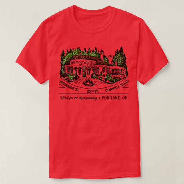Camiseta Restaurante Henrys Portland Oregon (Diseño del anverso)