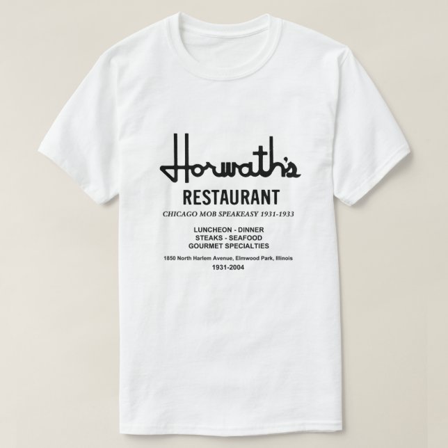 Camiseta Restaurante Horwath's, Parque Elmwood, Illinois (Diseño del anverso)