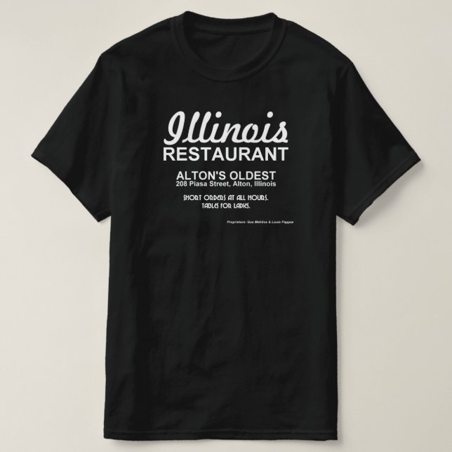 Camiseta Restaurante Illinois, Alton, IL (Diseño del anverso)