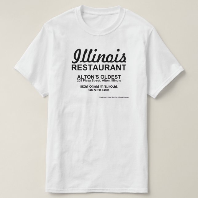 Camiseta Restaurante Illinois, Alton, IL (Diseño del anverso)