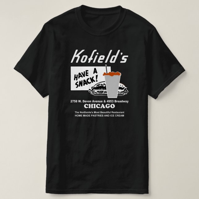 Camiseta Restaurante Kofield, Chicago (Diseño del anverso)