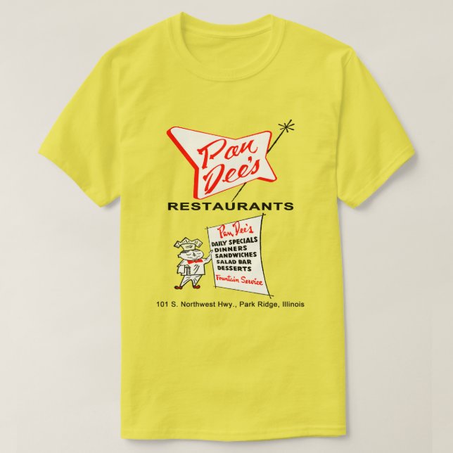 Camiseta Restaurante Pan Dee, Park Ridge, Illinois (Diseño del anverso)