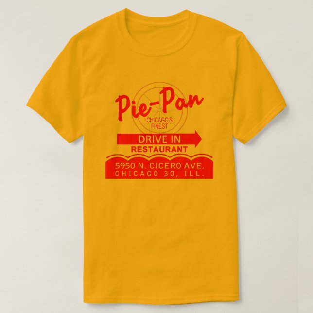 Camiseta Restaurante Pie-Pan Drive-In, Chicago, Illinois (Diseño del anverso)