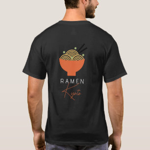 Camiseta Restaurante Ramen/Japonés Negro Moderno Negocio