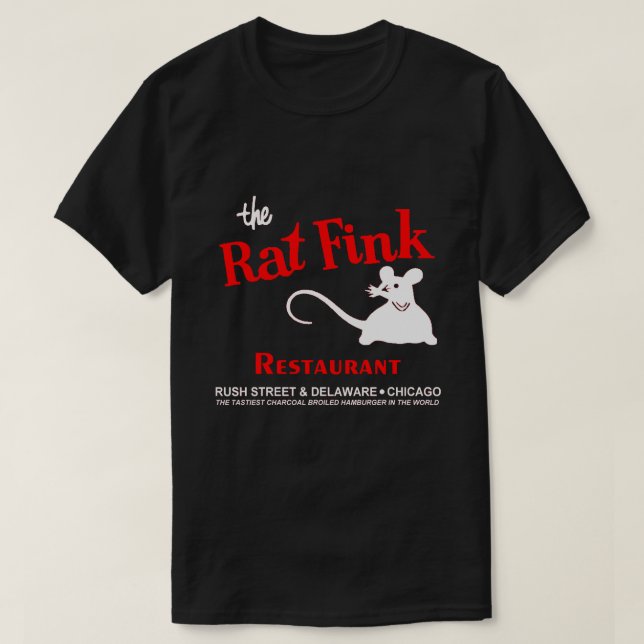 Camiseta Restaurante Rat Fink, Rush Street, Chicago, IL (Diseño del anverso)