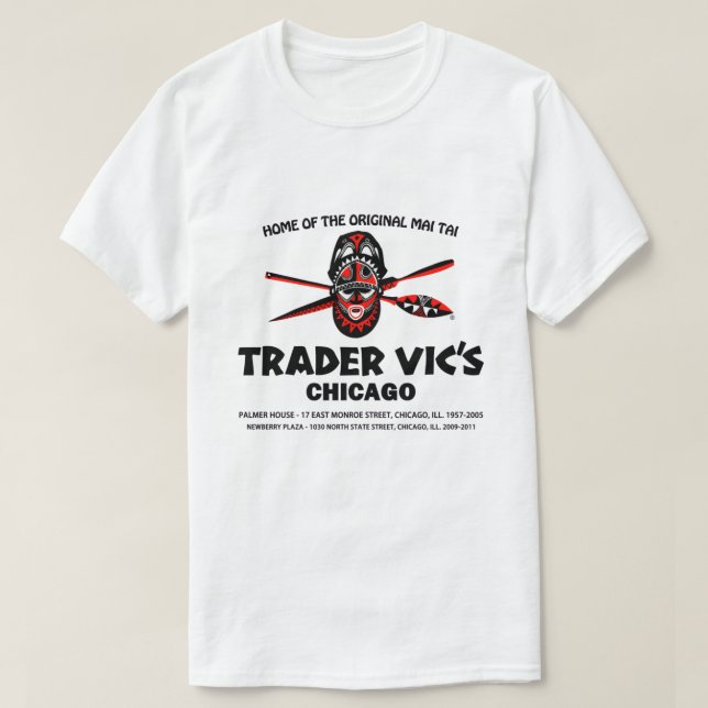 Camiseta Restaurante Trader Vic's, Chicago, Illinois (Diseño del anverso)