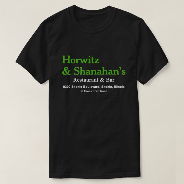 Camiseta Restaurante y bar Horwitz & Shanahan, Skokie (Diseño del anverso)