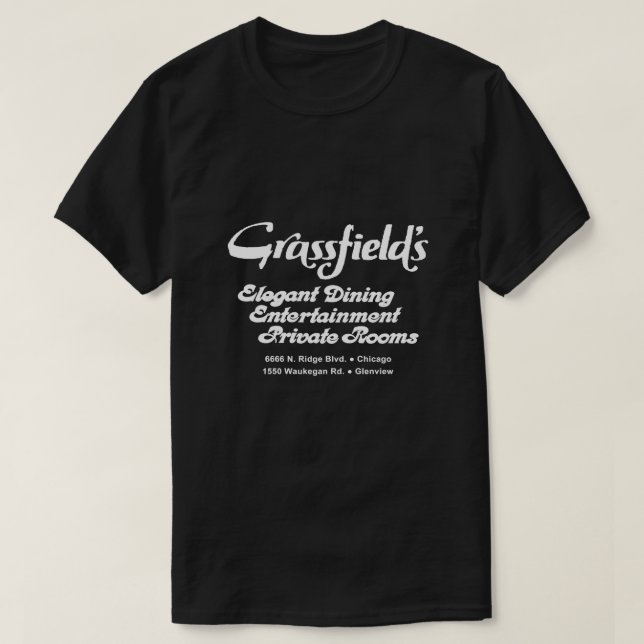 Camiseta Restaurantes de Grassfield, Chicago, Glenview, ILL (Diseño del anverso)