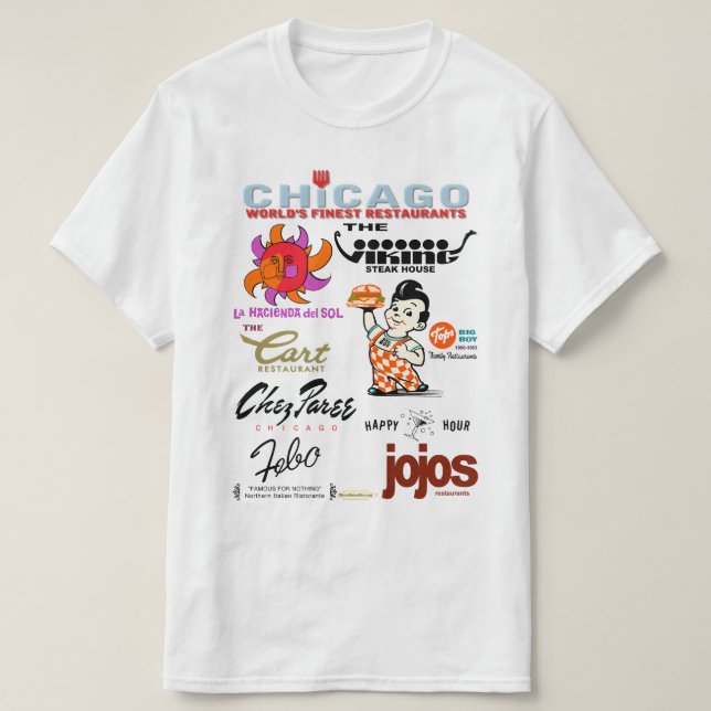 Camiseta Restaurantes favoritos de Chicagoland, v2. (Diseño del anverso)