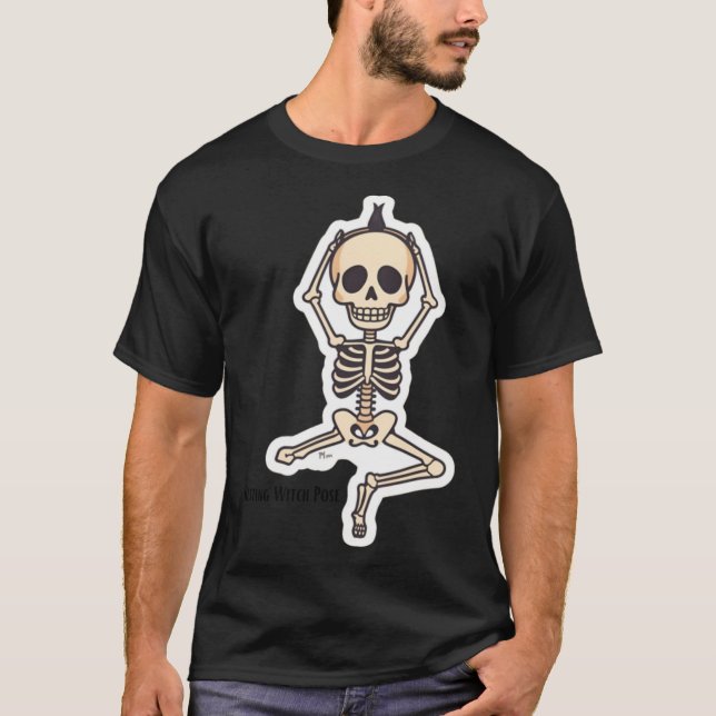 Camiseta Restin in Pose Funny Skeleton Yoga Halloween Desig (Anverso)
