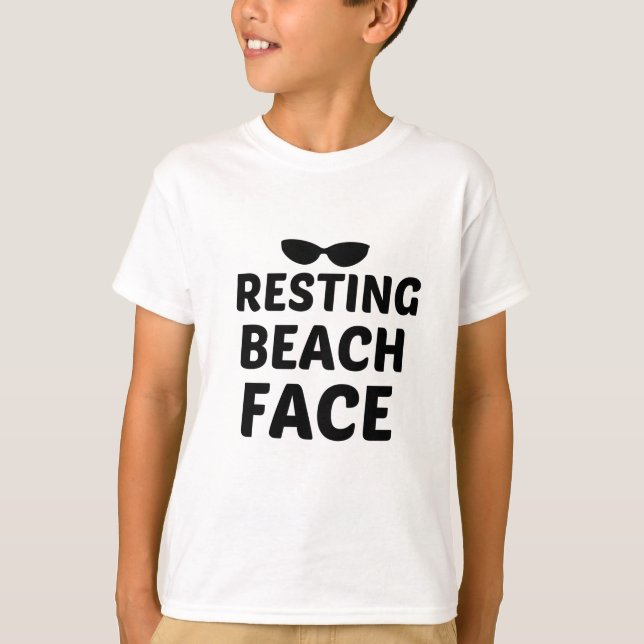 CAMISETA RESTING BEACH FACE BLACK (Anverso)