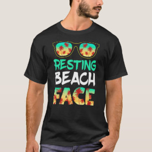 Camiseta Resting Beach Face Ocean Sungafas Palm Tree 1