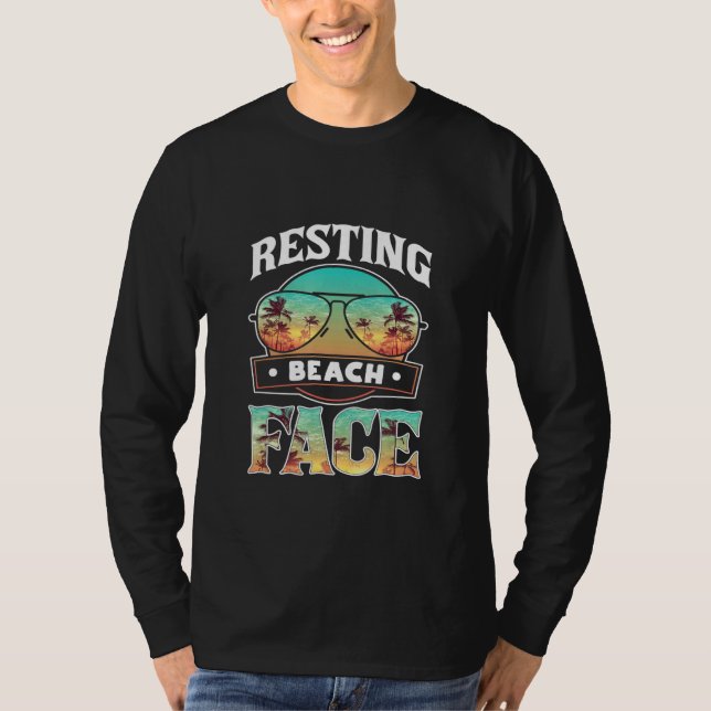Camiseta Resting Beach Face Ocean Sungafas Palm Tree 3 (Anverso)
