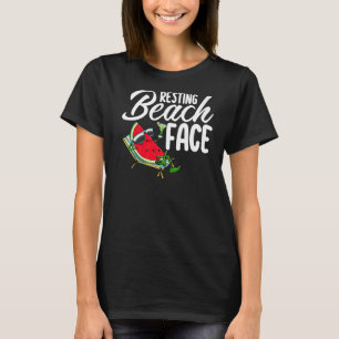 Camiseta Resting Beach Face Watermelon Women Love Melon