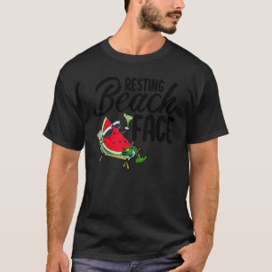 Camiseta Resting Beach Face Watermelon Women Love Melon Fru