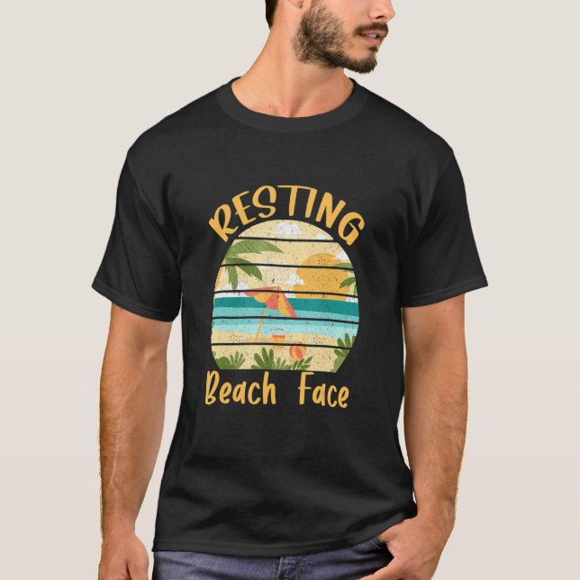 Camiseta Resting Beach Faces Island Beach (Anverso)