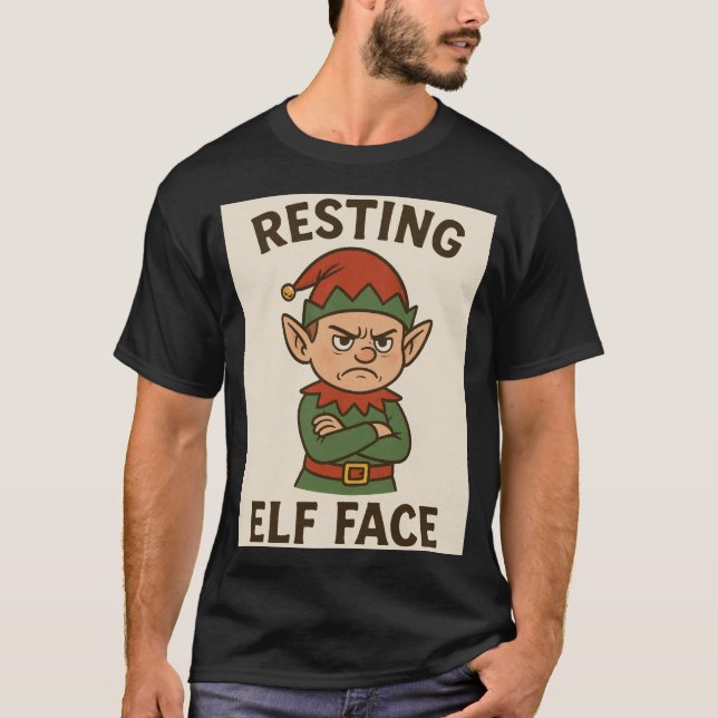 Camiseta Resting Elf Face – Grumpy Holiday Mood (Anverso)