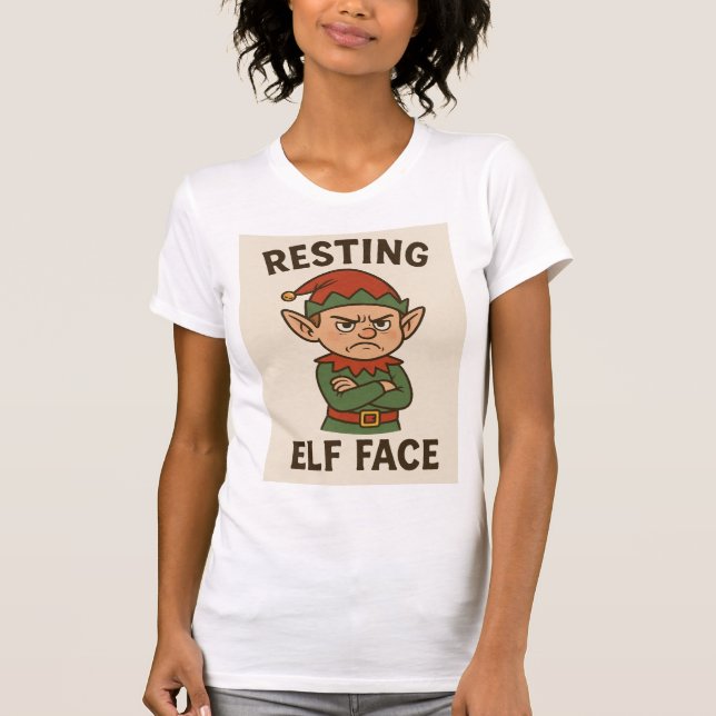 Camiseta Resting Elf Face – Grumpy Holiday Mood (Anverso)