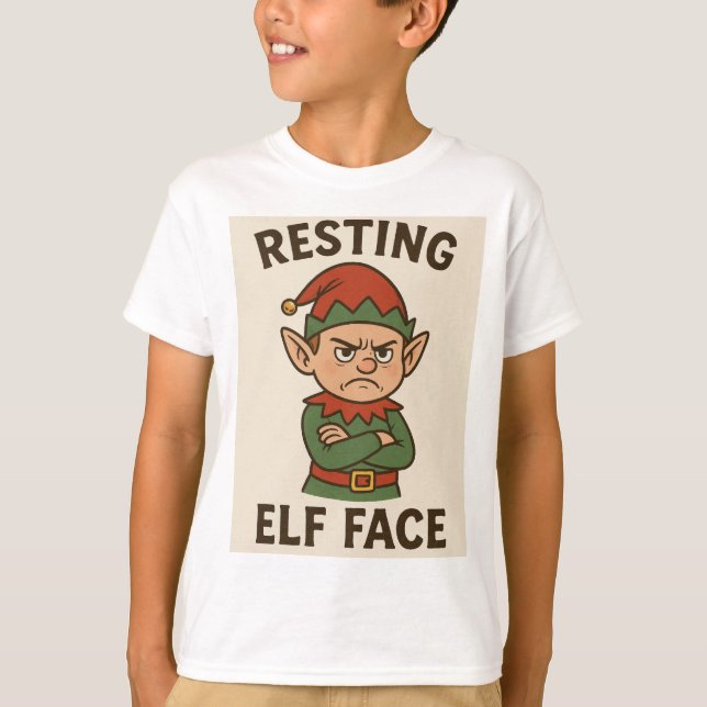 Camiseta Resting Elf Face – Grumpy Holiday Mood (Anverso)