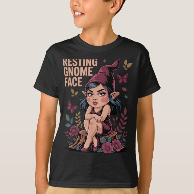 Camiseta Resting Gnome Face Cute Funny Christmas Kawaii Car (Anverso)