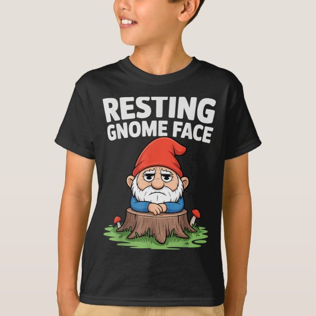 Camiseta Resting Gnome Face Cute Funny Christmas Kawaii Car (Anverso)