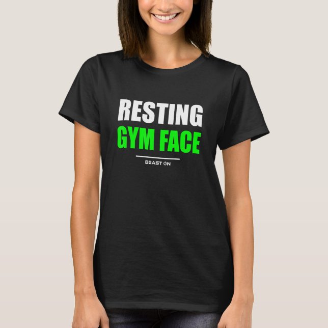 Camiseta Resting Gym Face Green Bodybuilding Gana Fitness (Anverso)