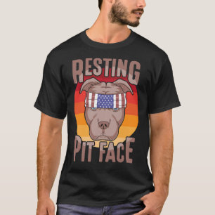 Camiseta Resting Pit Face Animal Funny Pit Bulldog Puppy