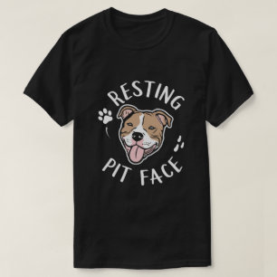Camiseta Resting Pit Face Funny Dog