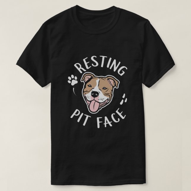 Camiseta Resting Pit Face Funny Dog (Diseño del anverso)
