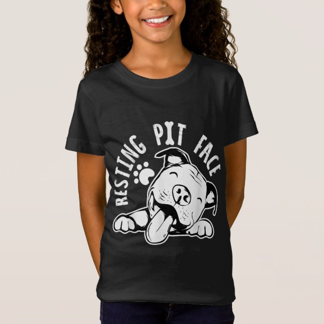 Camiseta Resting Pit Face Funny Dog, Pitbull Meme Clothing (Anverso)
