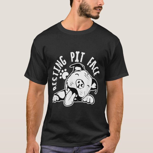 Camiseta Resting Pit Face Funny Dog Pitbull Meme Clothing (Anverso)