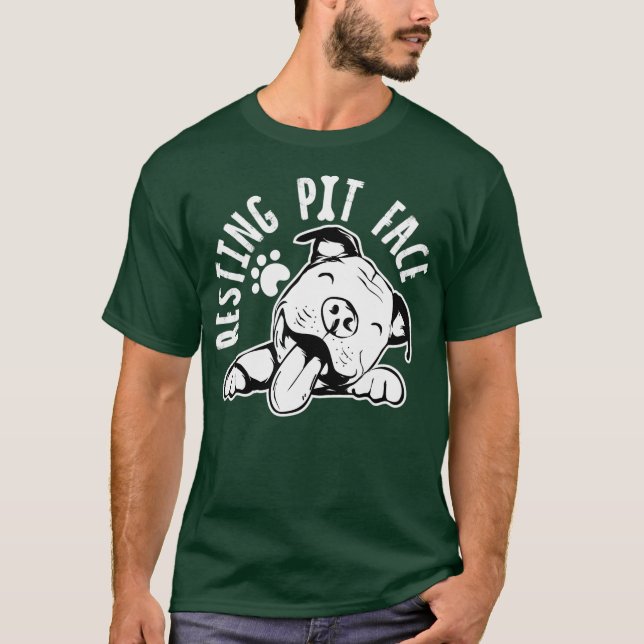 Camiseta Resting Pit Face  Funny Dog shirt Pitbull Meme (Anverso)