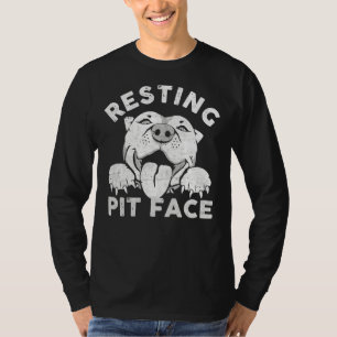Camiseta Resting Pit Face Funny Pitbull Dog Cita Para Masco
