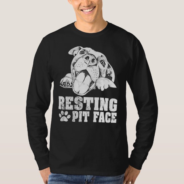 Camiseta Resting Pit Face Funny Pitbull Funny Sweat (Anverso)
