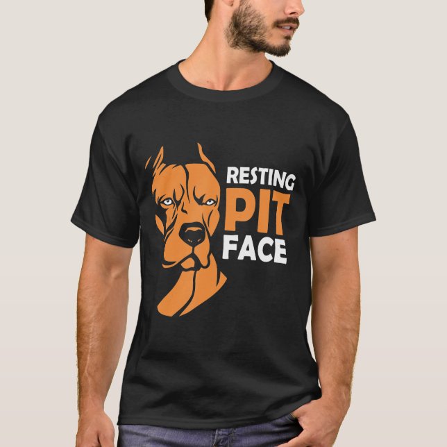Camiseta Resting Pit Face Pit Bull Pitbull - New (Anverso)