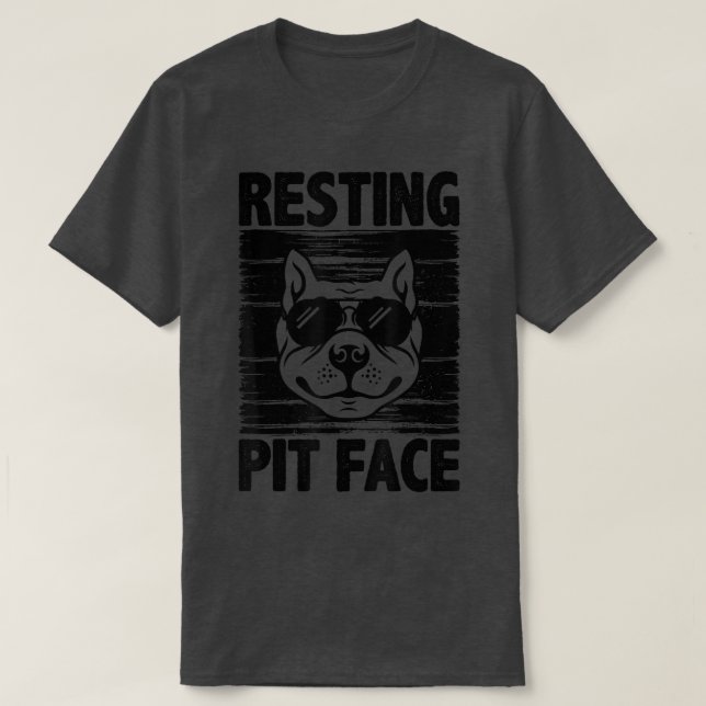 Camiseta Resting Pit Face, Pit Bulldog Lover Para Mujeres Y (Diseño del anverso)